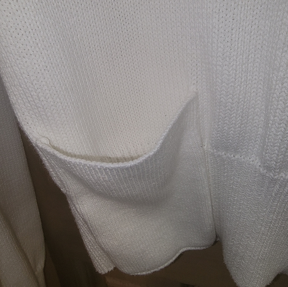 Misses sz L Calvin Klein White Sweatee 2 front Pockets - Picture 3 of 5